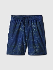 View large product image 1 of 1. Kids 6" Recycled Printed Swim Trunks