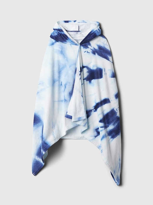 1 of 8 showing, with the color blue tie dye of product Kids Logo Hooded Towel