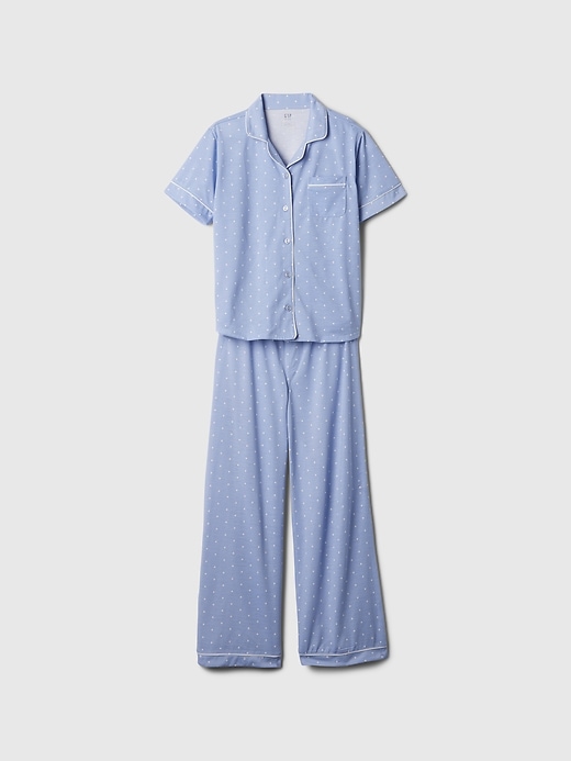 1 of 8 showing, with the color cabana blue of product Kids Recycled PJ Set