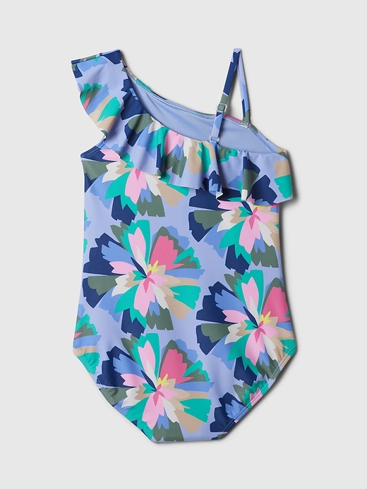 2 of 8 showing, with the color multi floral of product Kids Asymmetric One-Piece Swimsuit