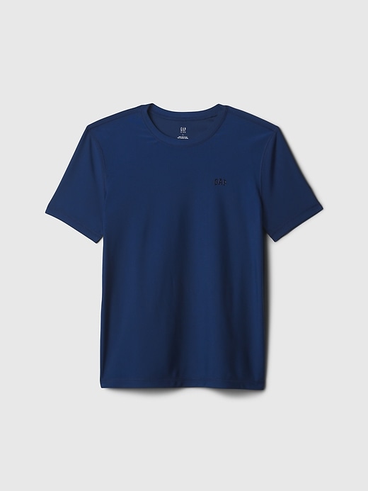 1 of 8 showing, with the color pangea blue of product Kids Logo Swim Rash Guard