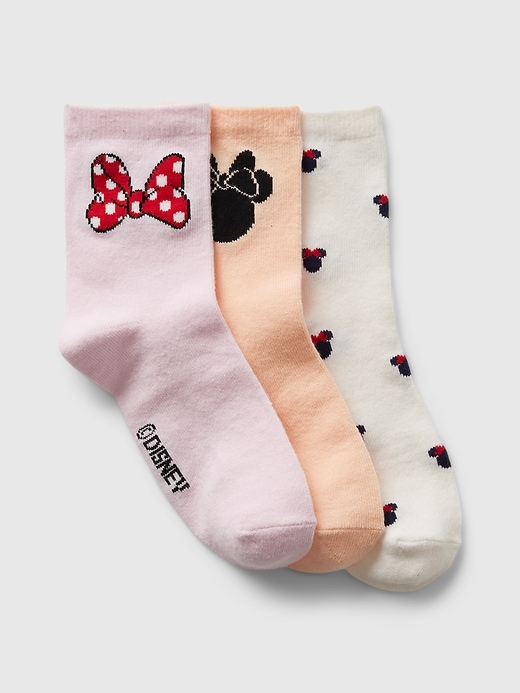 1 of 8 showing, with the color multi of product GapKids &#124 Disney Minnie Mouse Crew Socks (3-Pack)