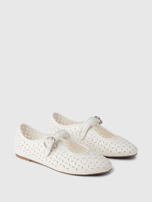 2 of 8 showing, with the color antique white of product Kids Mary Jane Flats