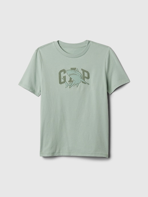1 of 8 showing, with the color aqua blue of product Kids Logo Graphic T-Shirt