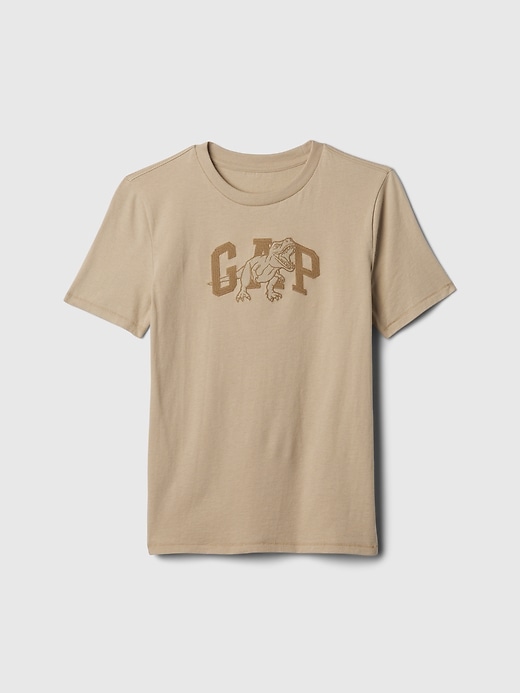 1 of 8 showing, with the color beige of product Kids Logo Graphic T-Shirt