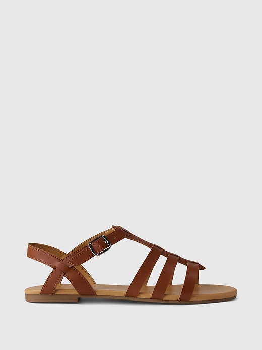 1 of 8 showing, with the color brown of product Kids Strap Sandals
