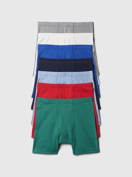 1 of 8 showing, with the color Multi of product Kids Organic Cotton Boxer Briefs (7-Pack)