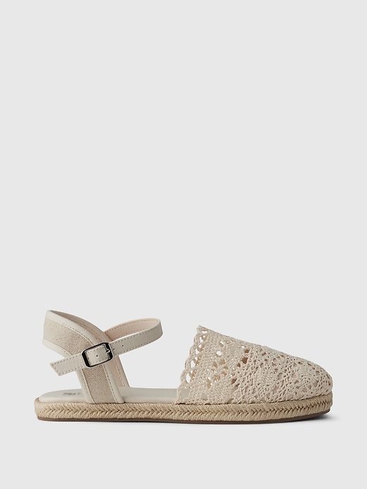 1 of 8 showing, with the color sandy beige of product Kids Crochet Espadrilles