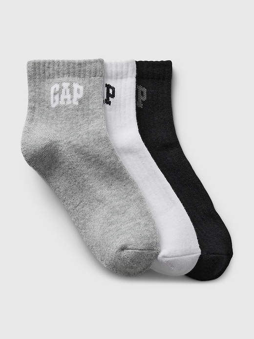 View large product image 1 of 1. Kids Logo Quarter Crew Socks (3-Pack)