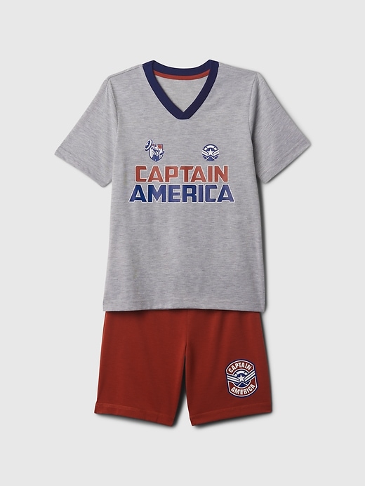 1 of 8 showing, with the color light heather grey of product GapKids &#124 Marvel Recycled PJ Set