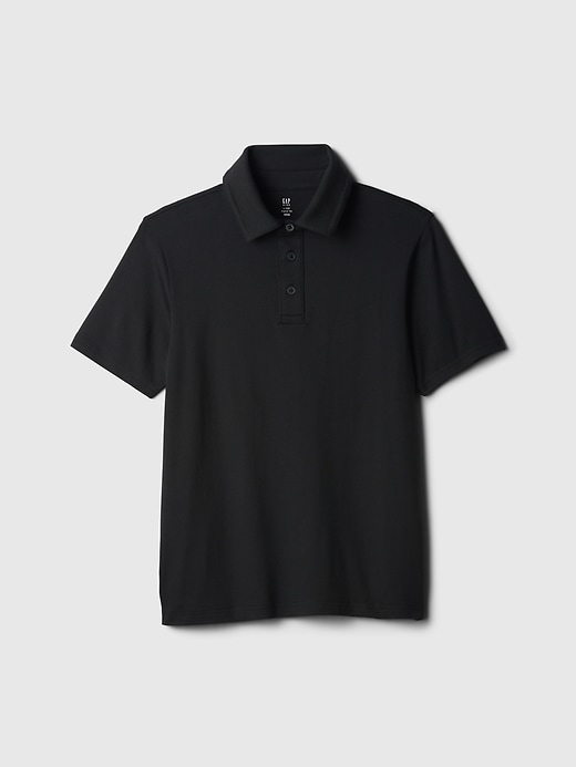 1 of 8 showing, with the color true black of product Kids Tech Polo Shirt