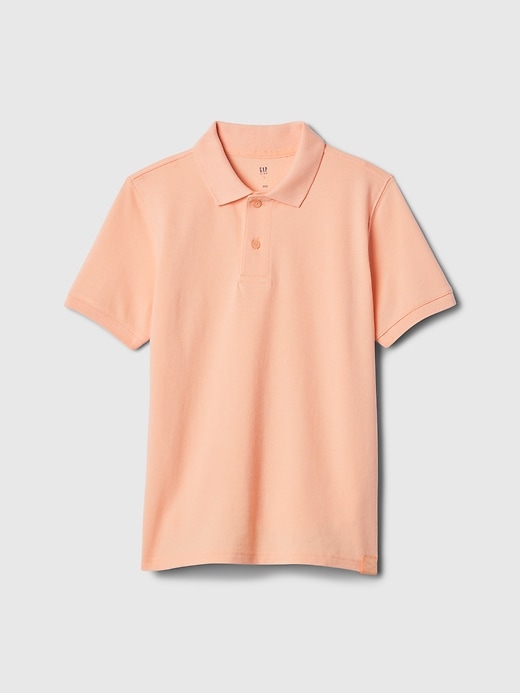 1 of 8 showing, with the color peach of product Kids Pique Polo Shirt