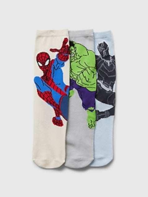 Kids Marvel Superhero Crew Socks (3-Pack)