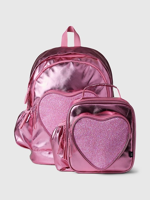 Kids Recycled Metallic Heart Backpack | Gap display picture 1