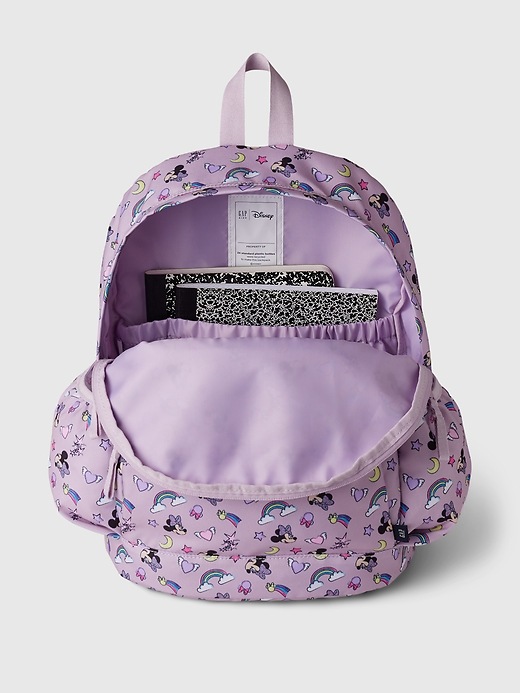 2 of 8 showing, with the color fair orchid of product GapKids &#124 Disney Recycled Backpack