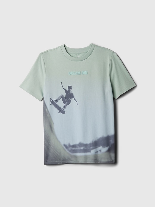 1 of 8 showing, with the color aqua blue of product Kids Graphic T-Shirt