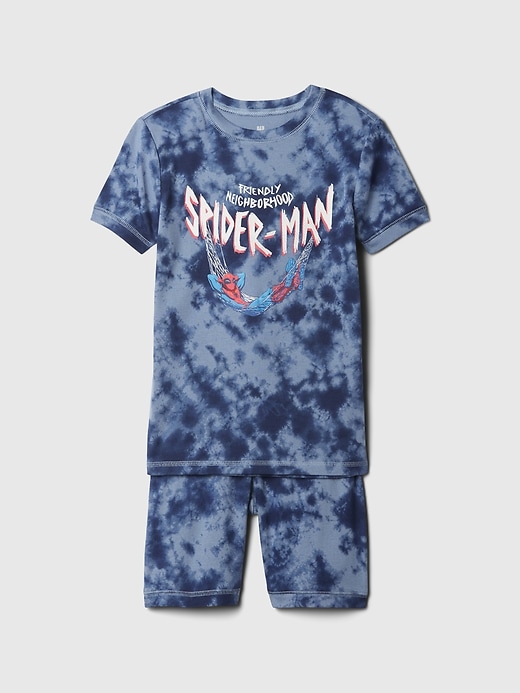 1 of 8 showing, with the color tie dye of product GapKids &#124 Marvel Organic Cotton Spider-Man PJ Set