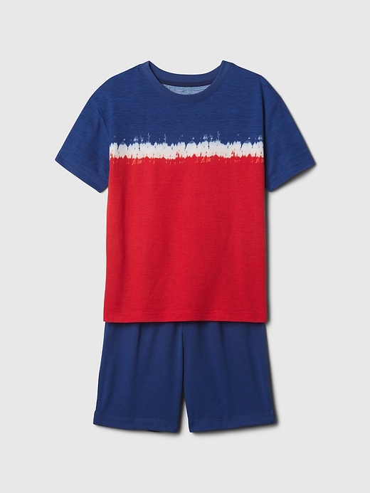 1 of 8 showing, with the color tie dye of product Kids Recycled Short PJ Set