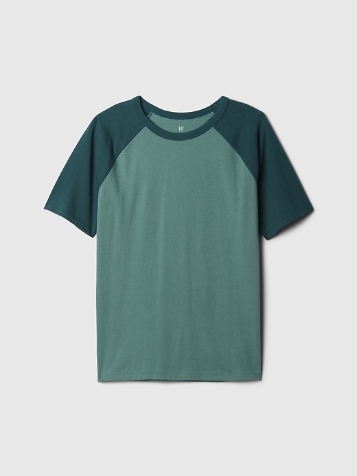 1 of 8 showing, with the color moores green of product Kids Raglan T-Shirt