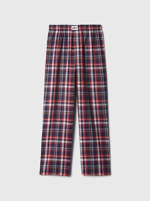 1 of 8 showing, with the color red blue plaid of product Kids Recycled Flannel PJ Pants