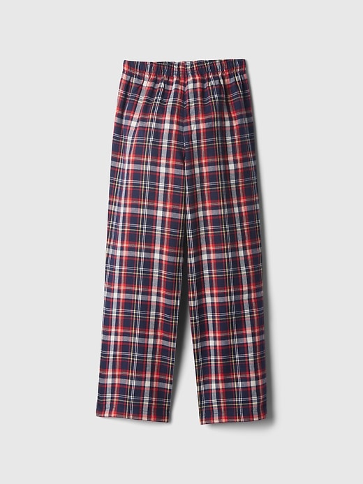 2 of 8 showing, with the color red blue plaid of product Kids Recycled Flannel PJ Pants