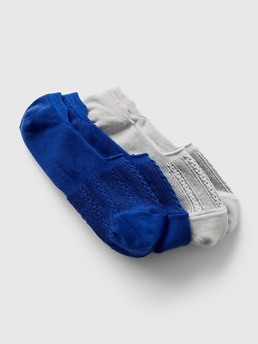 1 of 8 showing, with the color blue & grey of product No-Show Socks (2-Pack)