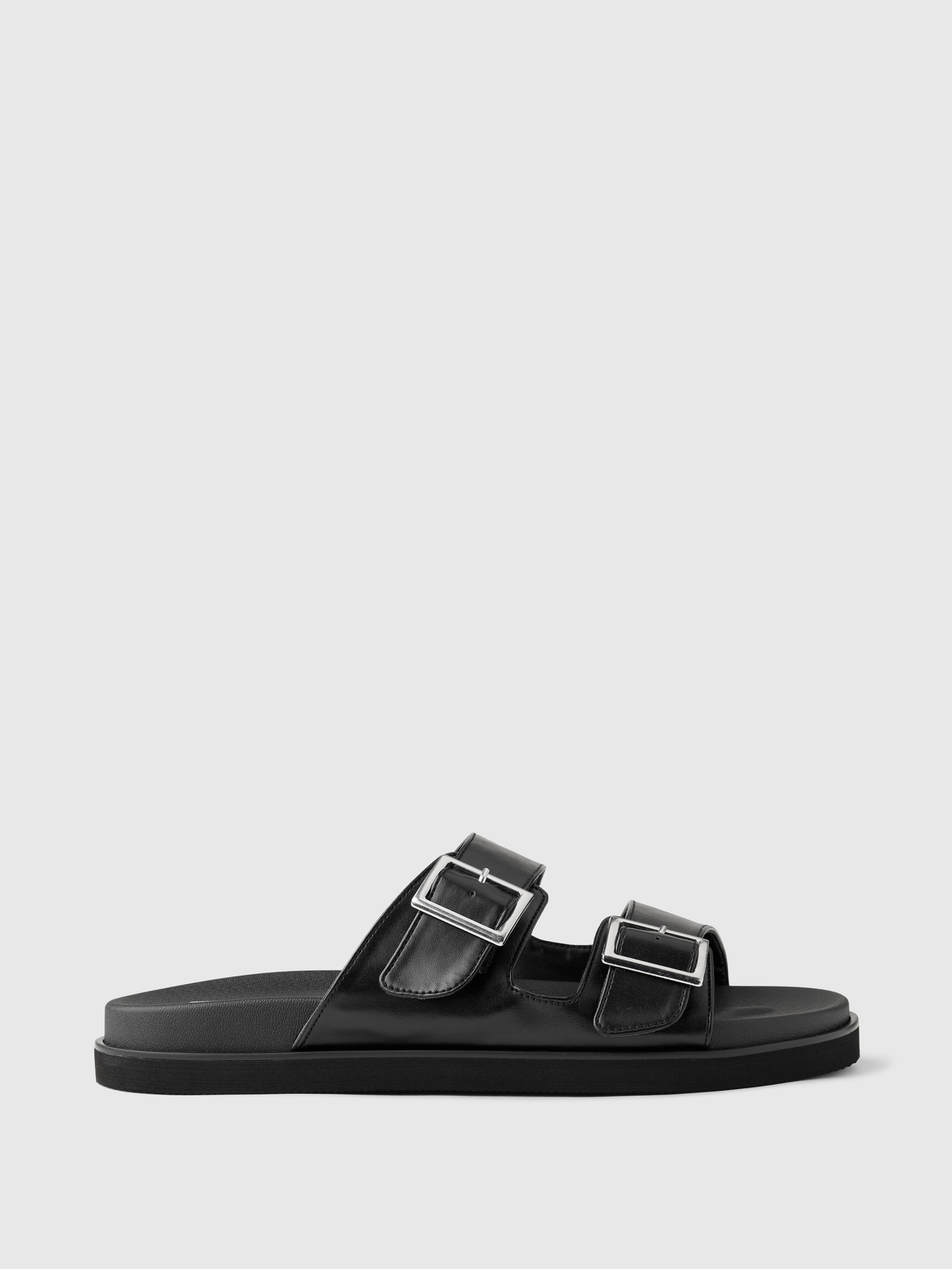 Vegan Leather Double-Strap Sandals