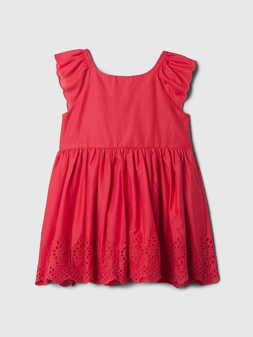 2 of 8 showing, with the color slipper red of product Baby & Toddler Eyelet Dress