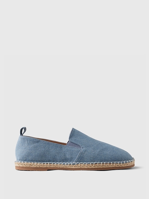 1 of 8 showing, with the color Blue denim wash of product Linen Espadrille