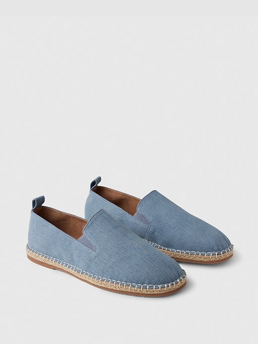2 of 8 showing, with the color Blue denim wash of product Linen Espadrille