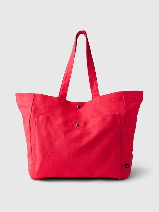 1 of 8 showing, with the color slipper red of product Linen-Cotton Tote Bag
