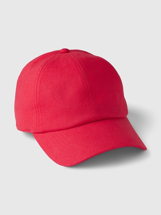 1 of 8 showing, with the color slipper red of product Linen-Cotton Baseball Hat