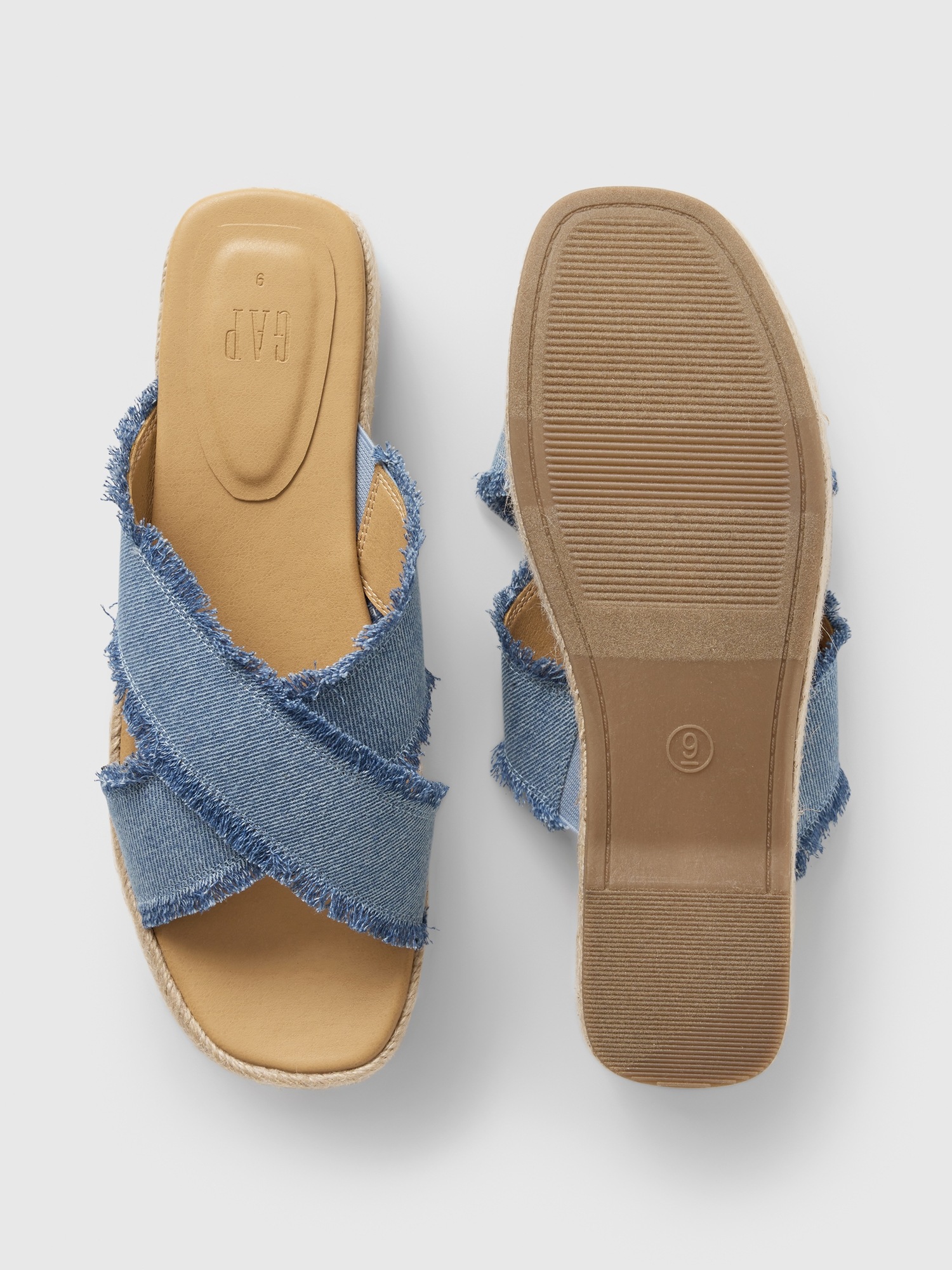 Женские сандалии Gap Denim Espadrille Platform, цвет: Синий джинсовый — фото 3
