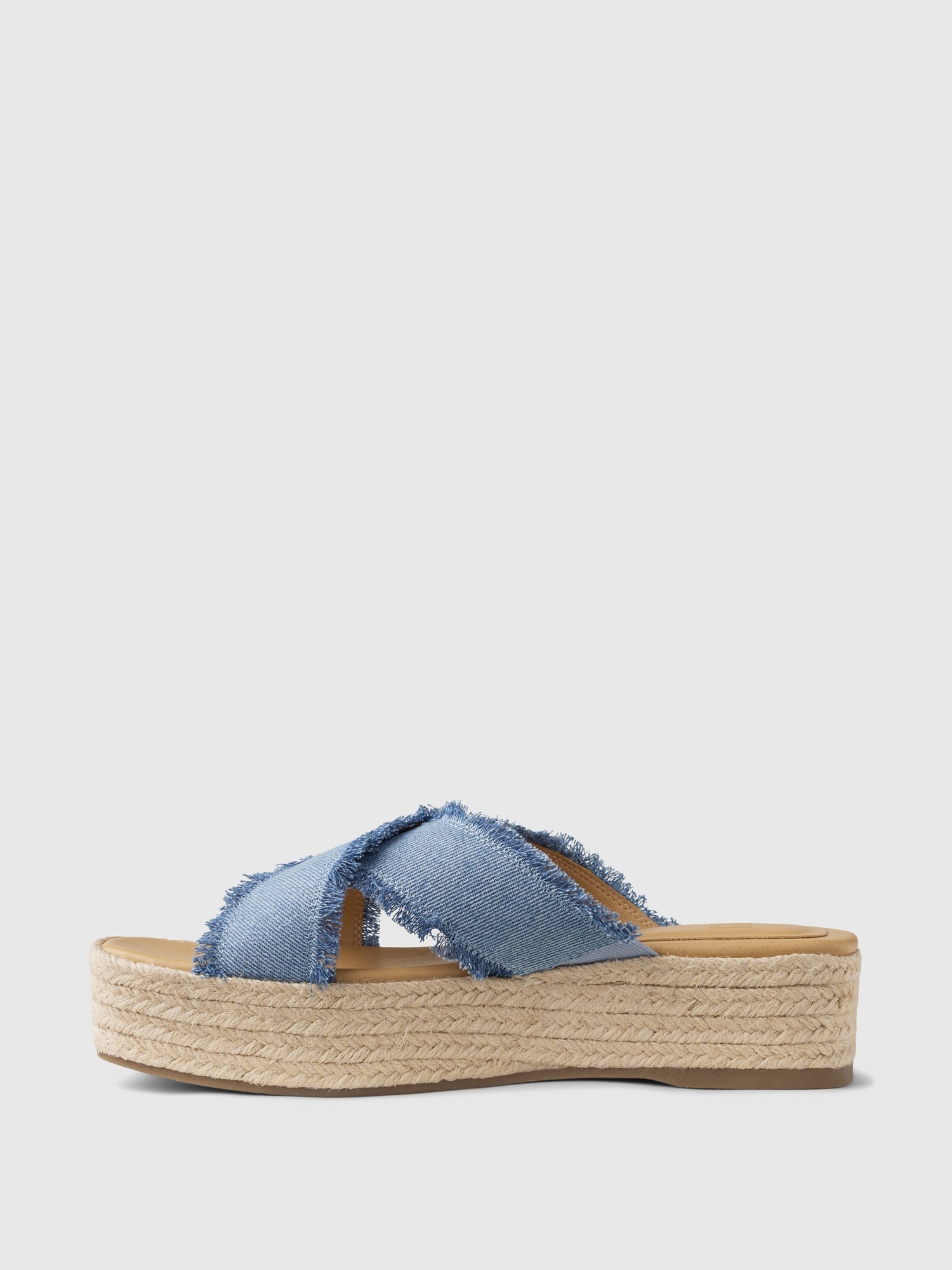 Женские сандалии Gap Denim Espadrille Platform, цвет: Синий джинсовый — фото 5