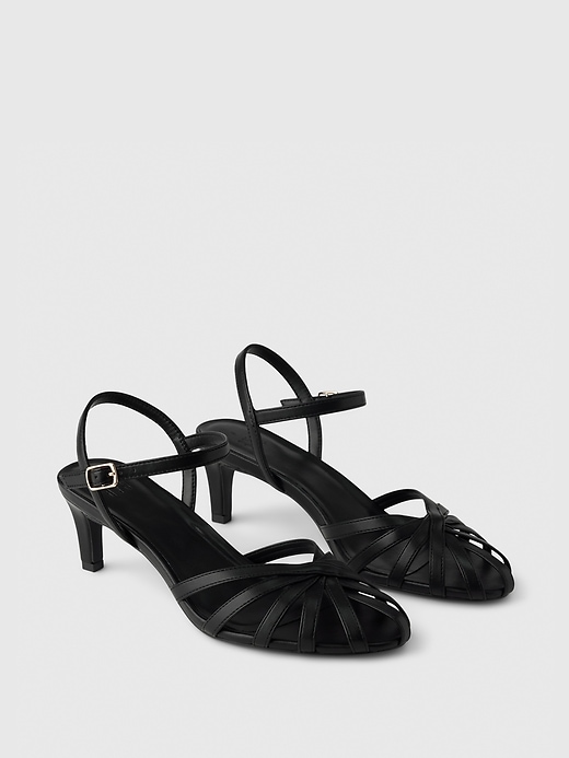 2 of 8 showing, with the color true black of product Cage Heels