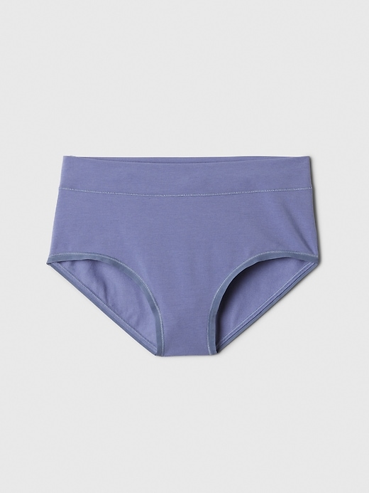 1 of 8 showing, with the color larkspur blue of product Organic Stretch Cotton High Rise Hipster