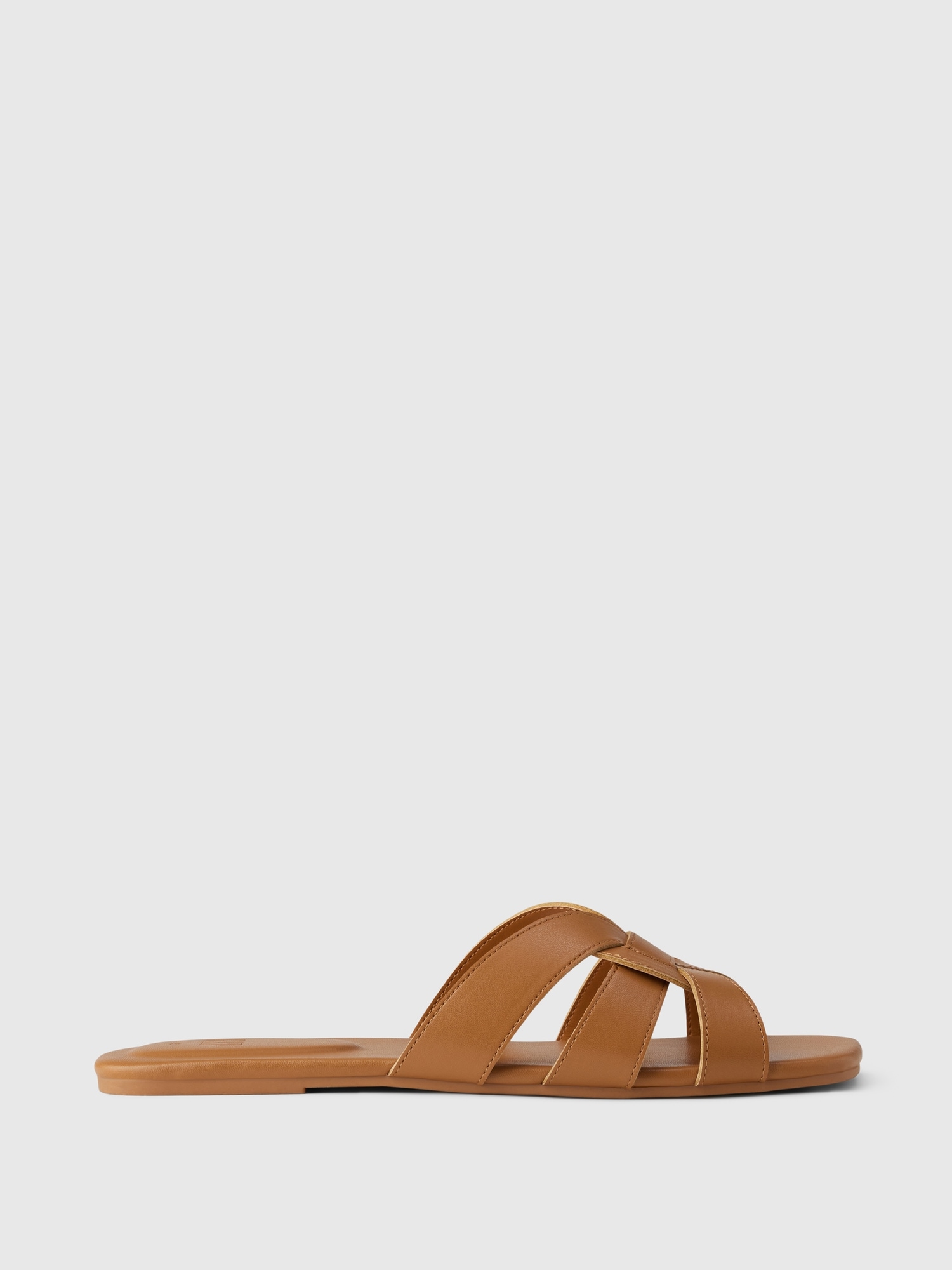 Женские сандалии Gap Vegan Leather Cross Strap, цвет: Коньячный