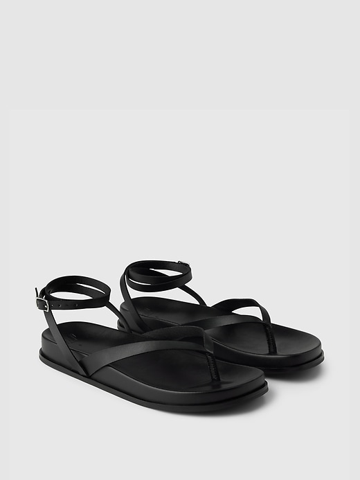 2 of 8 showing, with the color true black of product Strappy Platform Sandals