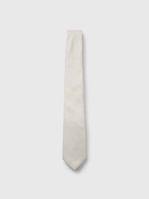 1 of 8 showing, with the color new off white of product Linen-Silk Tie
