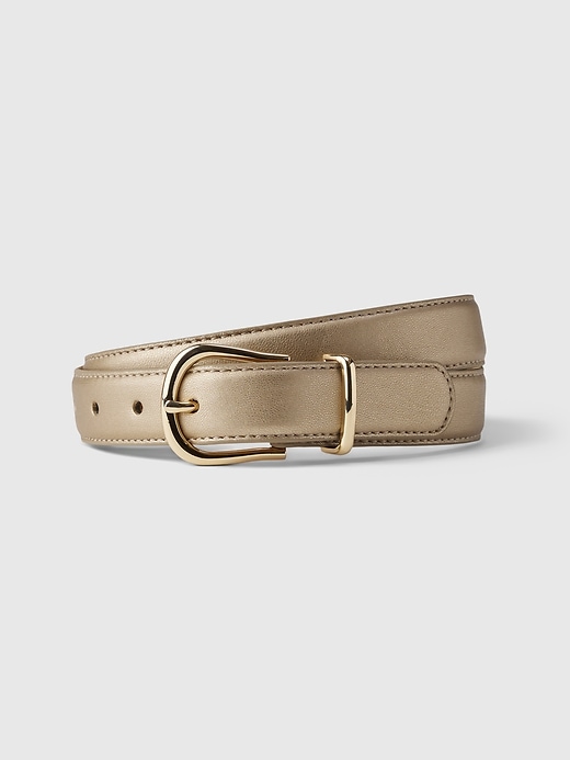 1 of 8 showing, with the color metallic gold of product Vegan Leather Belt