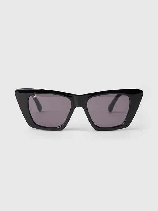 1 of 8 showing, with the color Black of product Square Cat Eye Sunglasses