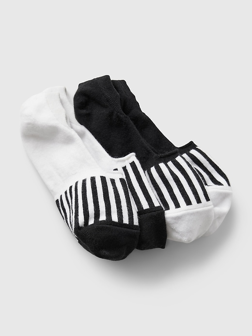 1 of 8 showing, with the color black & white of product No-Show Socks (2-Pack)