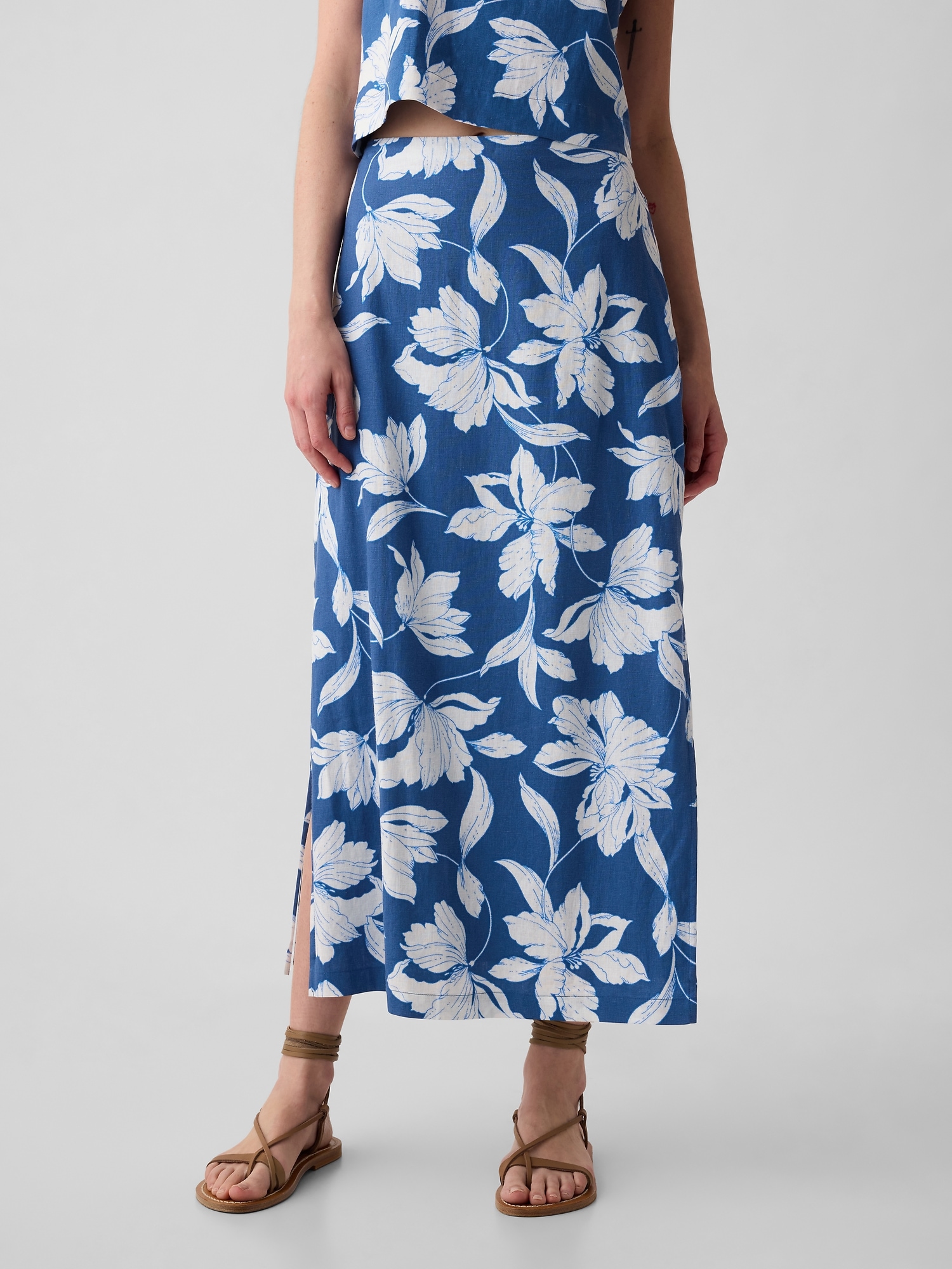 LinenBlend Maxi Skirt Gap