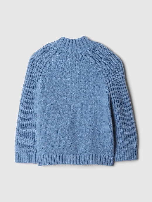 2 of 8 showing, with the color Blue of product Baby CashSoft Shaker-Stitch Mockneck Cardigan