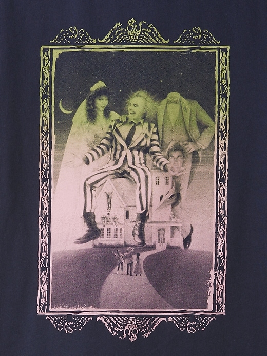 2 of 8 showing, with the color navy uniform of product Kids Beetlejuice Graphic T-Shirt