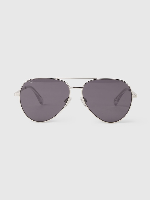 1 of 8 showing, with the color silver of product Aviator Sunglasses