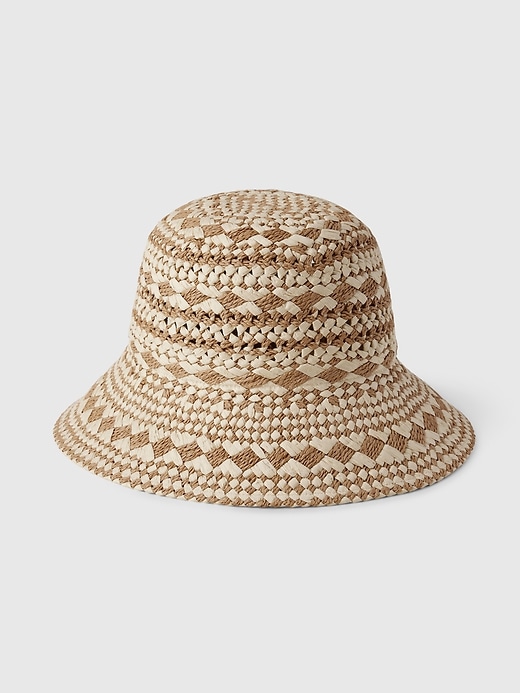 1 of 8 showing, with the color natural of product Straw Bucket Hat