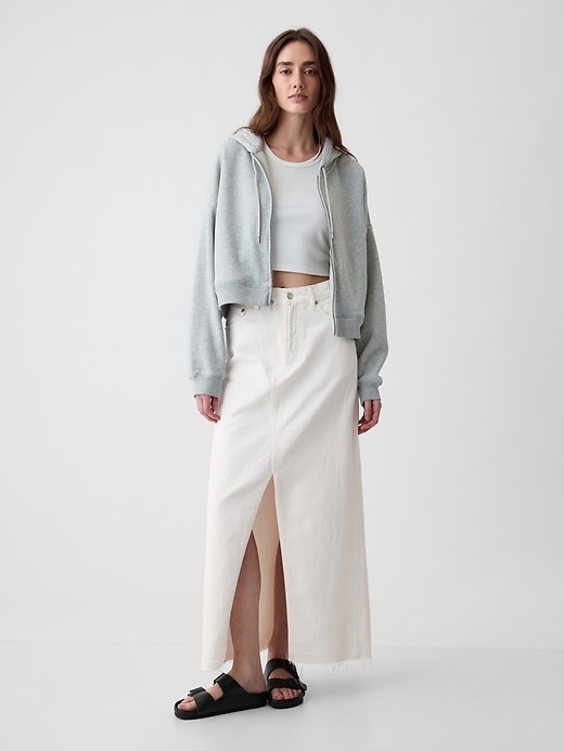 1 of 8 showing, with the color white of product Denim Maxi Skirt