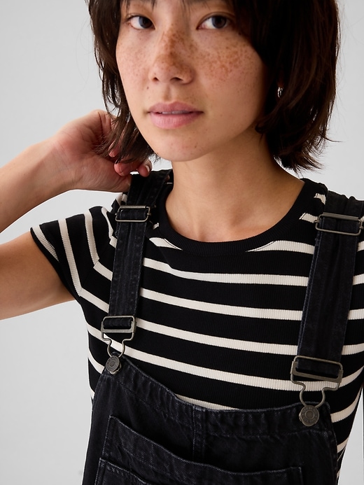 2 of 8 showing, with the color basic black of product '90s Loose Overalls
