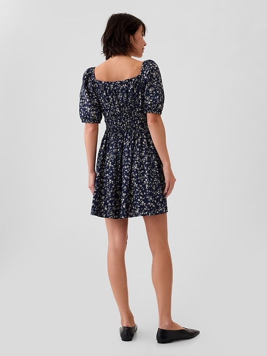 2 of 8 showing, with the color navy blue floral of product Smocked Mini Dress